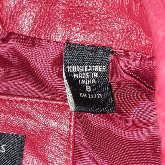 Valerie Stevens red 100% geniune leather jacket  Sz S - Picture 8 of 8